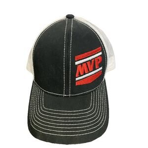 MVP Logo Platinum Series Snapback Mesh Back Hat One Size Black Red White